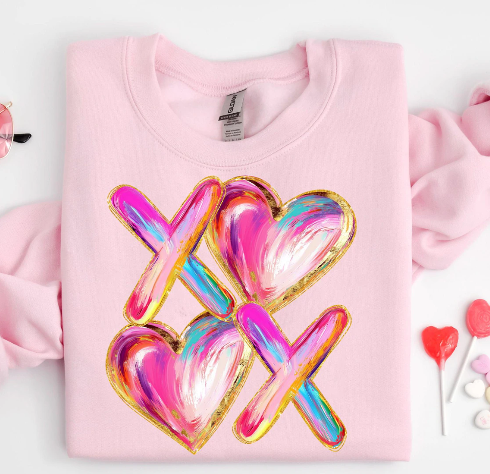 XOXO Brushstroke Valentines Day Sweatshirt