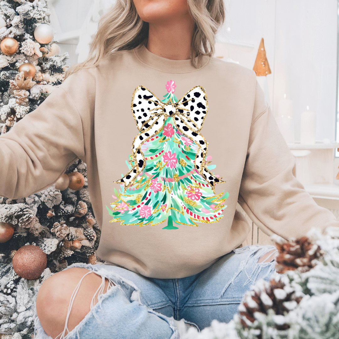 Christmas Tree Bow Sweatshirt