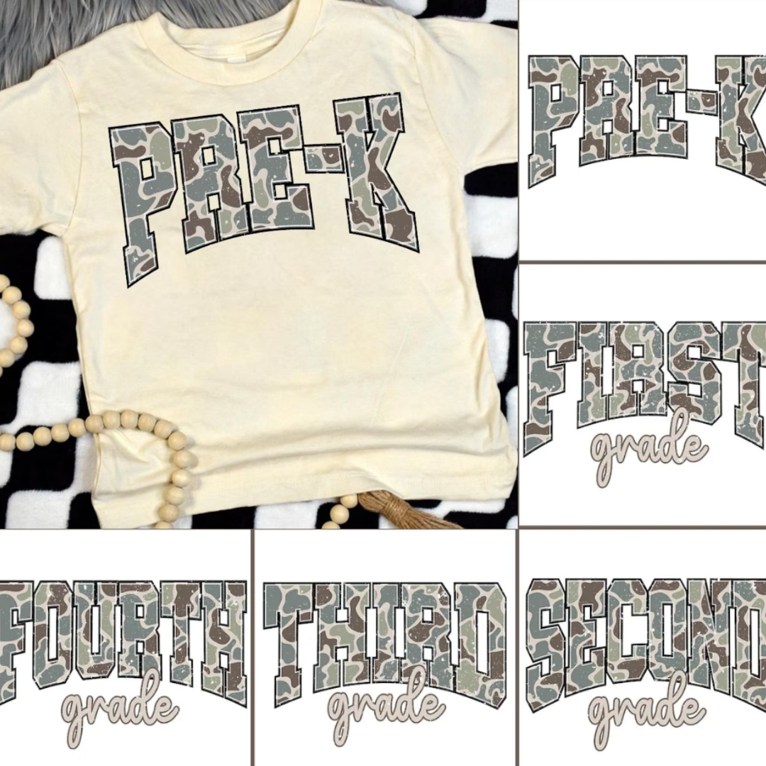 WHOLESALE Old Camo Back to School Boy Shirts