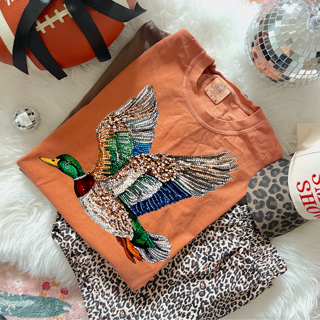 Faux Rhinestone Mallard Duck