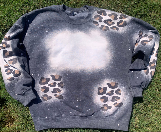 Blank Bleached Leopard Patch Sweatshirt