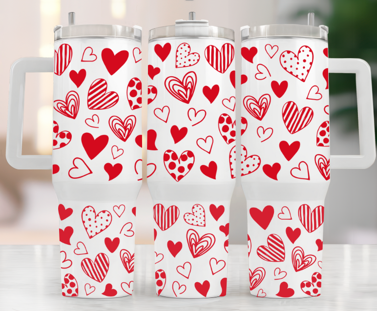 Valentine's Day Heart 40oz Tumbler