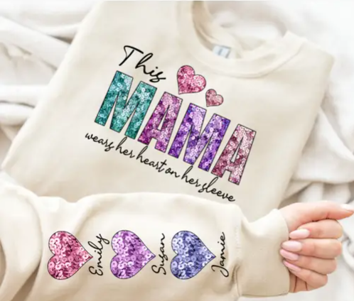 WHOLESALE This Mama Wears Her Heart on Her Sleeve