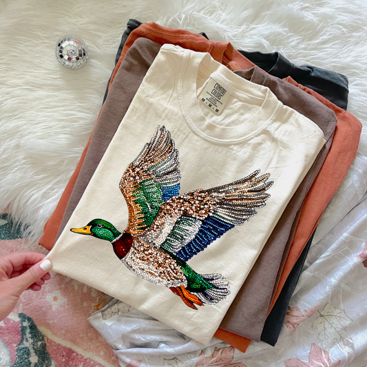 Faux Rhinestone Mallard Duck