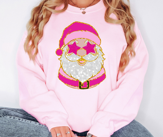 Preppy Pink Santa Sweatshirt
