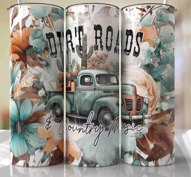 Dirt Roads and County Music Tumbler