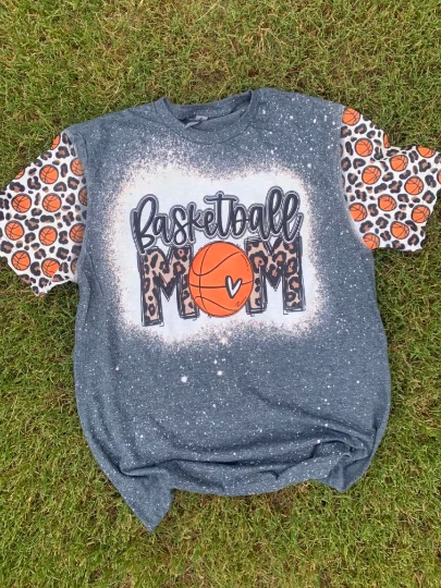 Basketball Mom with printed sleeves