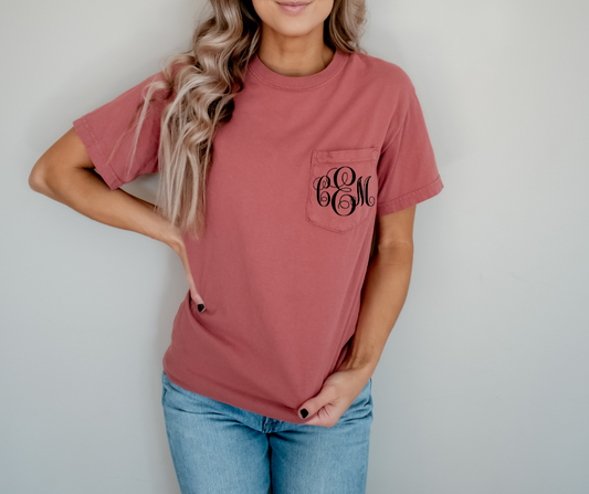Wholesale Pocket Monogram- Choose Shirt Color