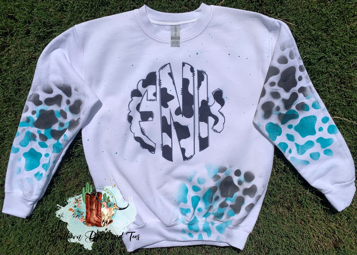 Cow Print Monogram Sweatshirt