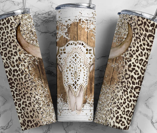 Cow Skull Cheetah tumbler
