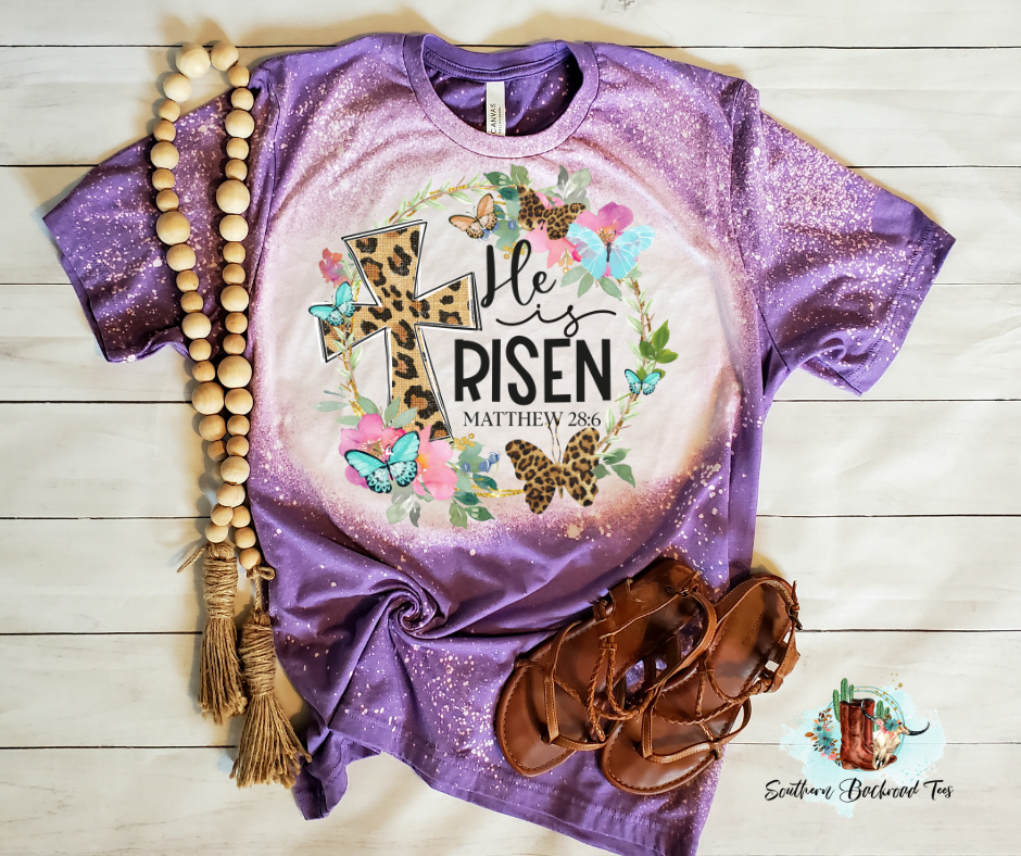 He is Risen Bleached Tee