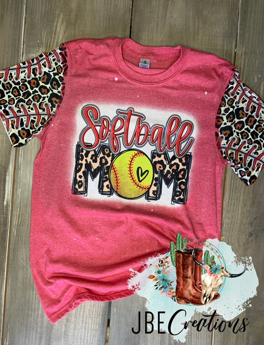 Softball Mom with printed sleeves